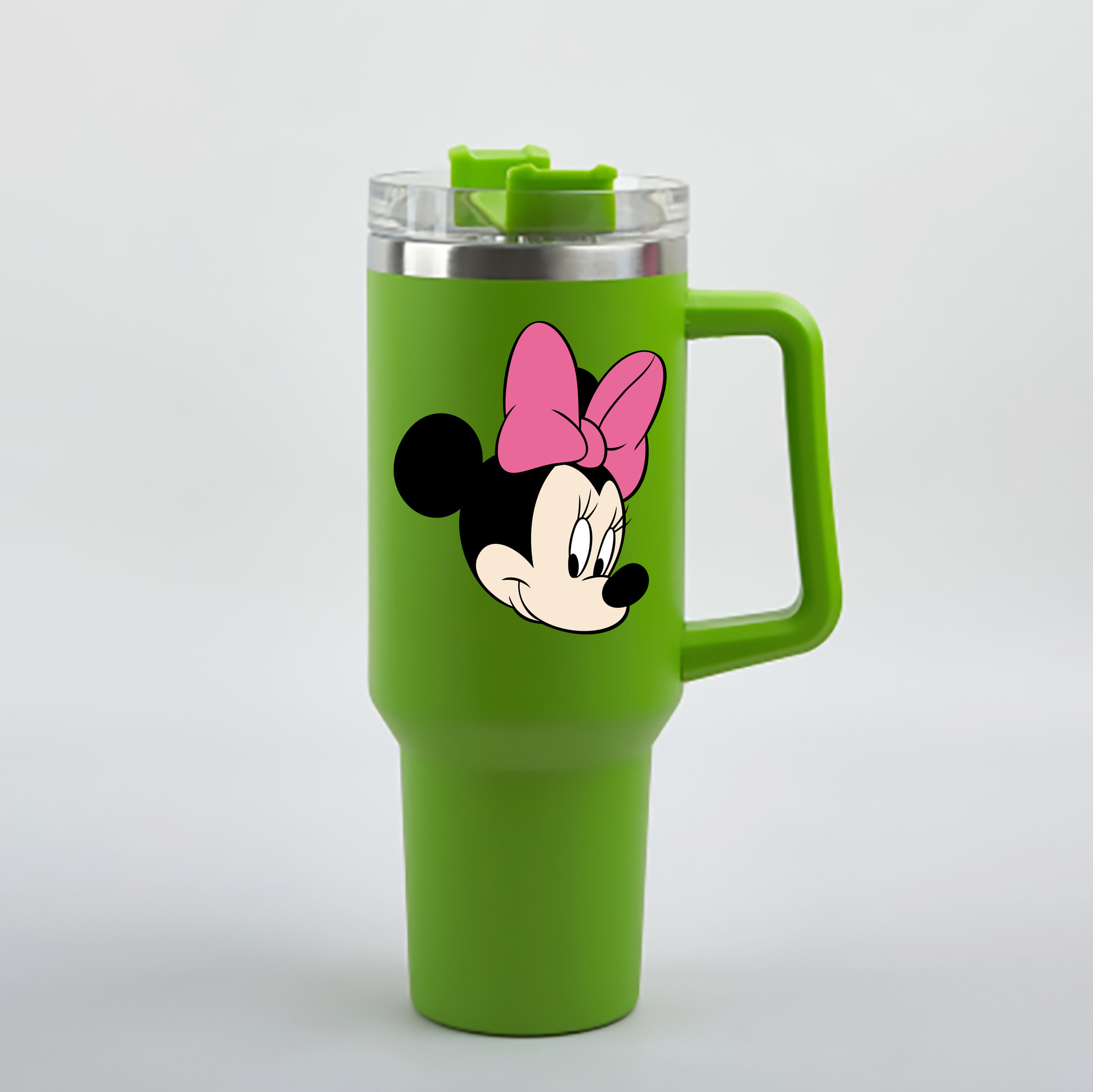 （画像用） ミッキーマウス Mickey Mouse 1200mL車用タンブラー - クリスタルステッカー（プラスチックストロー付き）